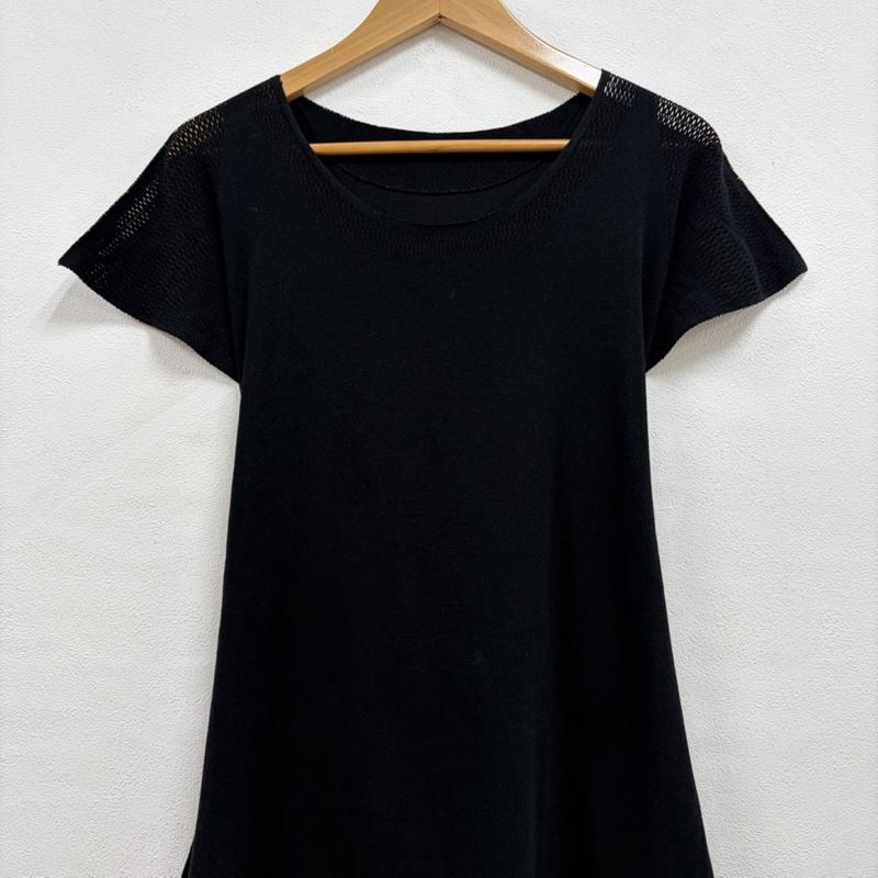 イッセイミヤケ ISSEY MIYAKE ワンピース ロングスカート A-POC 半袖 ノースリーブ フリンジ メッシュ アシンメトリー ワンピース IM11KH061 日本製 2 無地 黒 / ブラック / black レディース USED 古着 中古 50163978