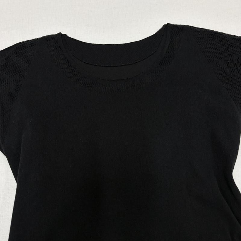 イッセイミヤケ ISSEY MIYAKE ワンピース ロングスカート A-POC 半袖 ノースリーブ フリンジ メッシュ アシンメトリー ワンピース IM11KH061 日本製 2 無地 黒 / ブラック / black レディース USED 古着 中古 50163978