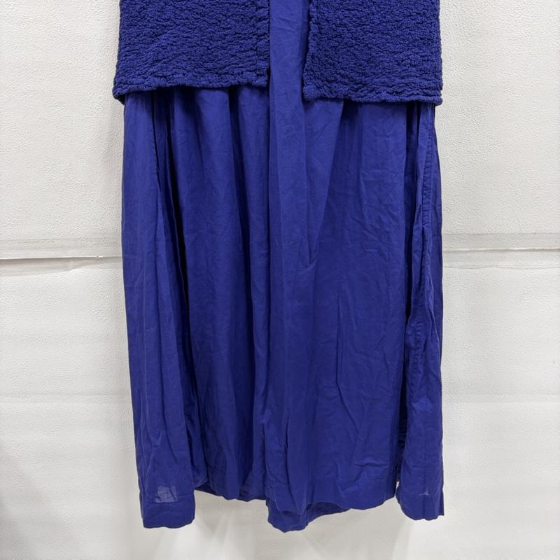 イッセイミヤケ ISSEY MIYAKE ワンピース ロングスカート me ノースリーブ ロング レイヤード カリフラワー加工 ワンピース ドレス MI24FH144 日本製 - 無地 青 / ブルー / blue レディース USED 古着 中古 50163980