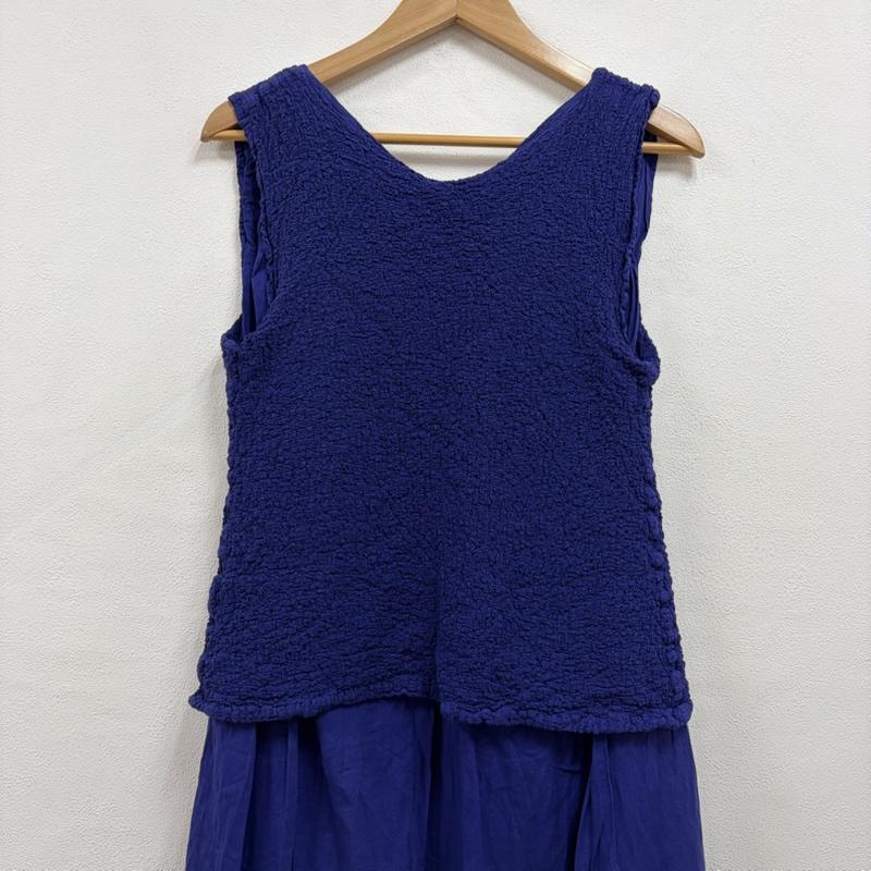 イッセイミヤケ ISSEY MIYAKE ワンピース ロングスカート me ノースリーブ ロング レイヤード カリフラワー加工 ワンピース ドレス MI24FH144 日本製 - 無地 青 / ブルー / blue レディース USED 古着 中古 50163980