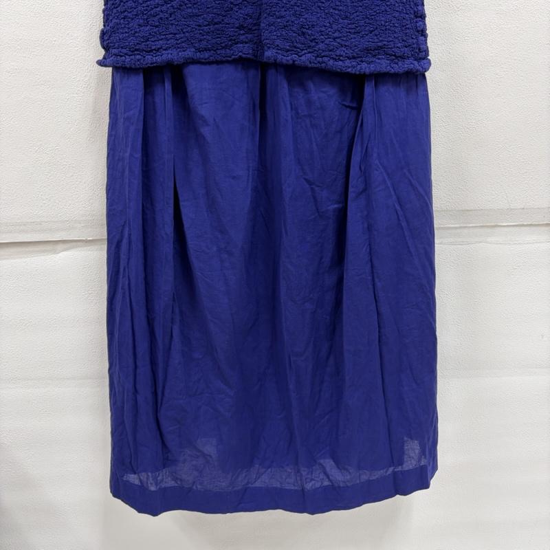 イッセイミヤケ ISSEY MIYAKE ワンピース ロングスカート me ノースリーブ ロング レイヤード カリフラワー加工 ワンピース ドレス MI24FH144 日本製 - 無地 青 / ブルー / blue レディース USED 古着 中古 50163980