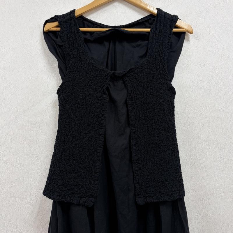 イッセイミヤケ ISSEY MIYAKE ワンピース ロングスカート me ノースリーブ ロング レイヤード カリフラワー加工 ワンピース ドレス MI24FH144 日本製 - 無地 黒 / ブラック / black レディース USED 古着 中古 50163981