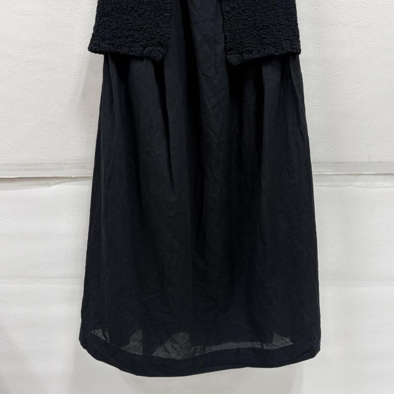 イッセイミヤケ ISSEY MIYAKE ワンピース ロングスカート me ノースリーブ ロング レイヤード カリフラワー加工 ワンピース ドレス MI24FH144 日本製 - 無地 黒 / ブラック / black レディース USED 古着 中古 50163981