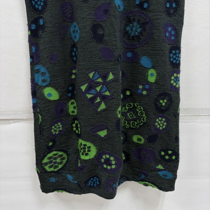 イッセイミヤケ ISSEY MIYAKE ワンピース ひざ丈スカート HaaT ノースリーブ 総柄 ウール ワンピース HA61JT297 日本製 2 総柄 マルチカラー / マルチカラー / multicolor レディース USED 古着 中古 50163982
