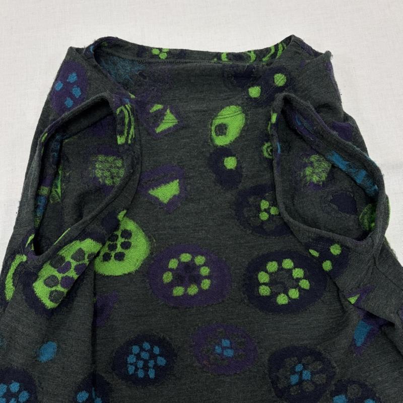 イッセイミヤケ ISSEY MIYAKE ワンピース ひざ丈スカート HaaT ノースリーブ 総柄 ウール ワンピース HA61JT297 日本製 2 総柄 マルチカラー / マルチカラー / multicolor レディース USED 古着 中古 50163982