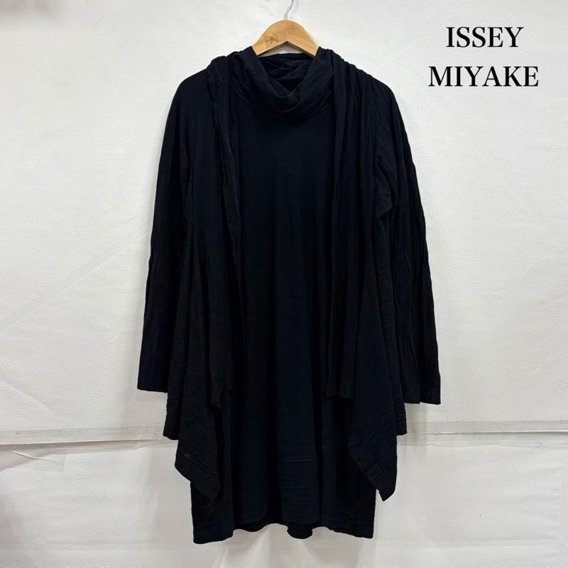 イッセイミヤケ ISSEY MIYAKE セットアップ セットアップ HaaT カーディガン セット アンサンブル ワンピース チュニック プリーツ シワ加工 HA53JH202 HA53JO203 2 無地 黒 / ブラック / black レディース USED 古着 中古 50163983