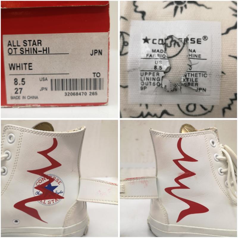 コンバース CONVERSE スニーカー スニーカー 岡本太郎 太陽の塔 ハイカット ALL STAR OKAMOTOTARO TT SHIN-HI 2014年限定 27.0cm 白 / ホワイト / white メンズ USED 古着 中古 50163988
