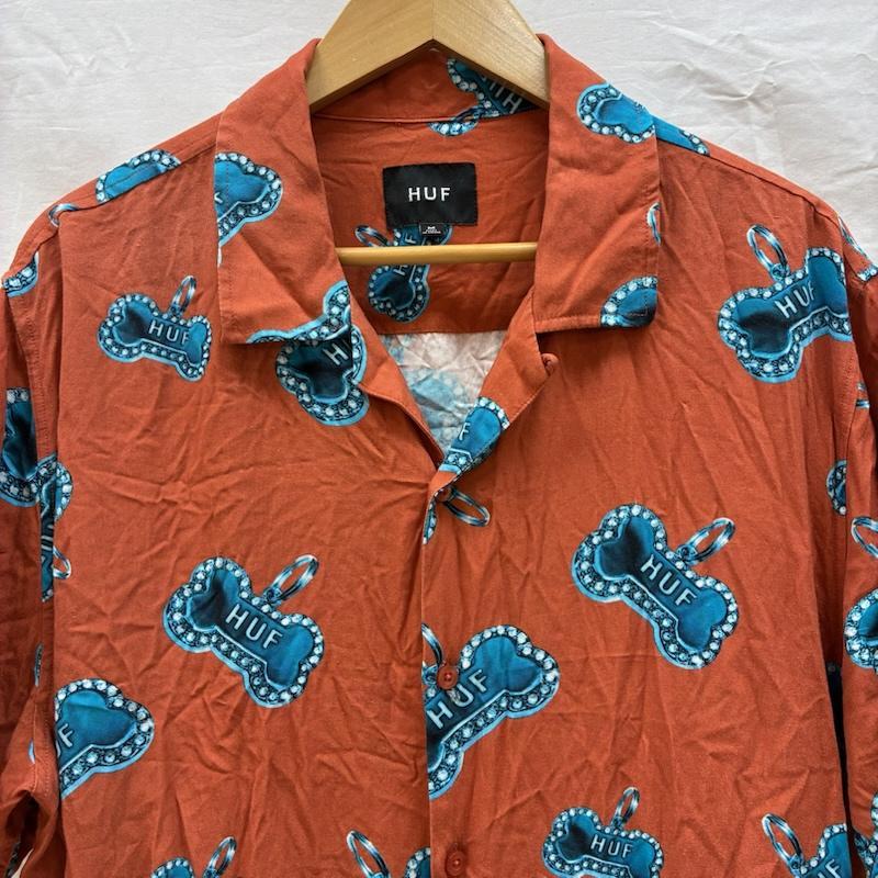 ハフ HUF シャツ、ブラウス 半袖 BONES S/S RESORT SHIRT オープンカラー レーヨン シャツ BU00177 M メンズ USED 古着 中古 50163999