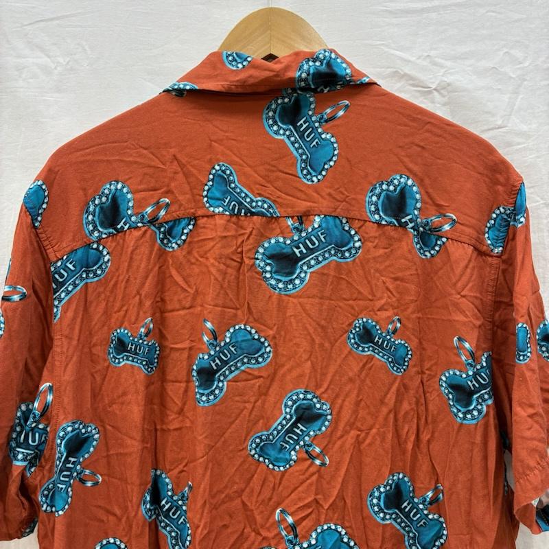 ハフ HUF シャツ、ブラウス 半袖 BONES S/S RESORT SHIRT オープンカラー レーヨン シャツ BU00177 M メンズ USED 古着 中古 50163999
