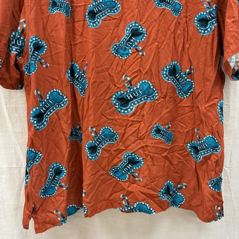 ハフ HUF シャツ、ブラウス 半袖 BONES S/S RESORT SHIRT オープンカラー レーヨン シャツ BU00177 M メンズ USED 古着 中古 50163999