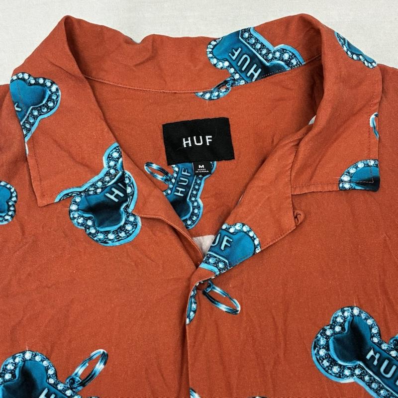 ハフ HUF シャツ、ブラウス 半袖 BONES S/S RESORT SHIRT オープンカラー レーヨン シャツ BU00177 M メンズ USED 古着 中古 50163999