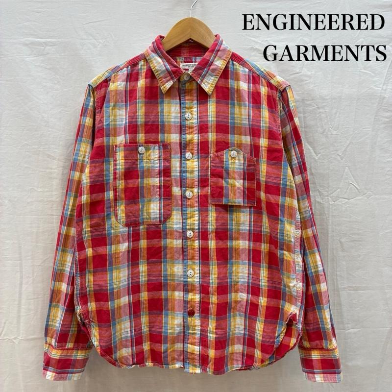 エンジニアードガーメンツ Engineered Garments シャツ、ブラウス 長袖 ガチャポケ 猫目ボタン マチ付き ワークシャツ USA製 S メンズ USED 古着 中古 50164000