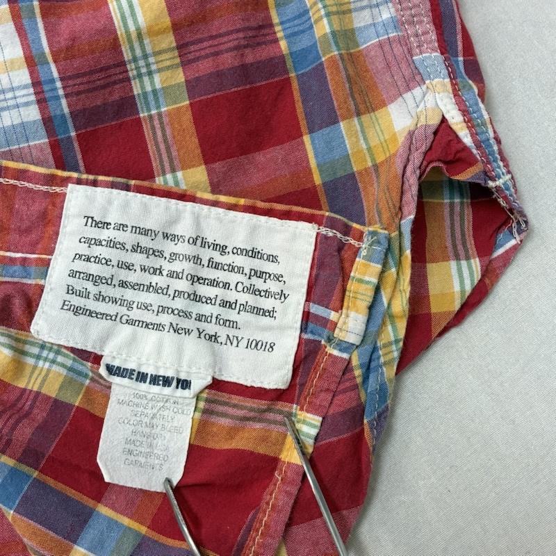 エンジニアードガーメンツ Engineered Garments シャツ、ブラウス 長袖 ガチャポケ 猫目ボタン マチ付き ワークシャツ USA製 S メンズ USED 古着 中古 50164000