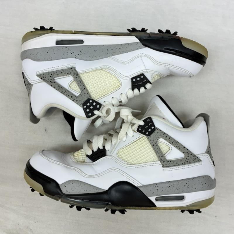 ナイキ NIKE スニーカー スニーカー AIR JORDAN 4 RETRO GOLF エアジョーダン スパイク ゴルフ シューズ CU9981-100 24.5cm レディース USED 古着 中古 50164001