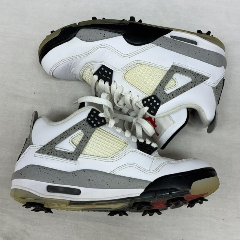 ナイキ NIKE スニーカー スニーカー AIR JORDAN 4 RETRO GOLF エアジョーダン スパイク ゴルフ シューズ CU9981-100 24.5cm レディース USED 古着 中古 50164001