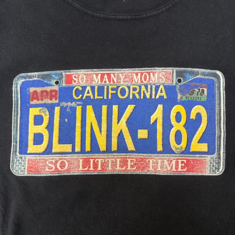 古着 USED Tシャツ 半袖 Blink-182 ブリンク so little time CALIFORNIA ナンバープレート バンT Black S S プリント 黒 / ブラック / black メンズ USED 古着 中古 50164008