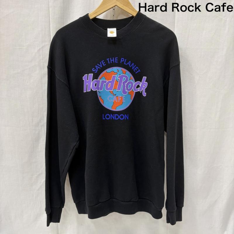古着 USED トレーナー 長袖 90s Hard Rock Cafe London Save the planet プリントスウェット Black L L プリント 黒 / ブラック / black メンズ USED 古着 中古 50164009