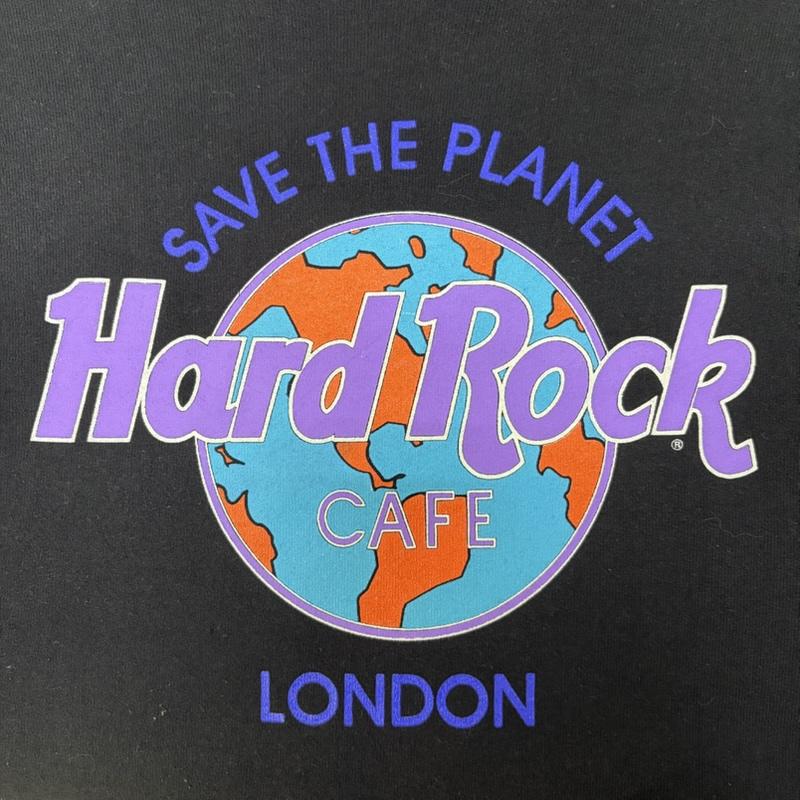 古着 USED トレーナー 長袖 90s Hard Rock Cafe London Save the planet プリントスウェット Black L L プリント 黒 / ブラック / black メンズ USED 古着 中古 50164009