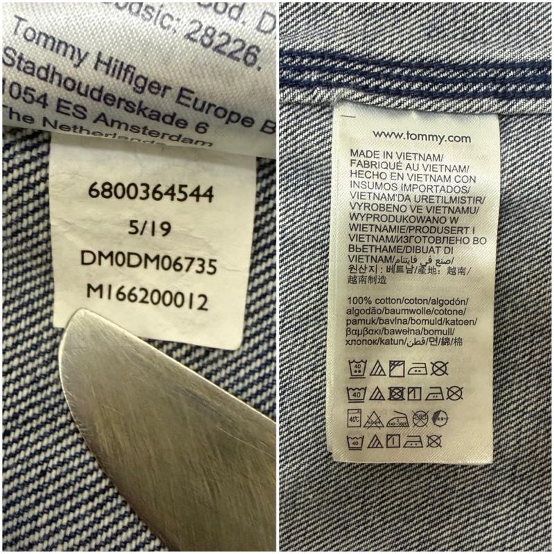 トミー ジーンズ TOMMY JEANS シャツ、ブラウス 長袖 ロゴプリント デニムシャツ Relaxed Fit S S ロゴ、文字 インディゴ / インディゴ / Indigo メンズ USED 古着 中古 50164011