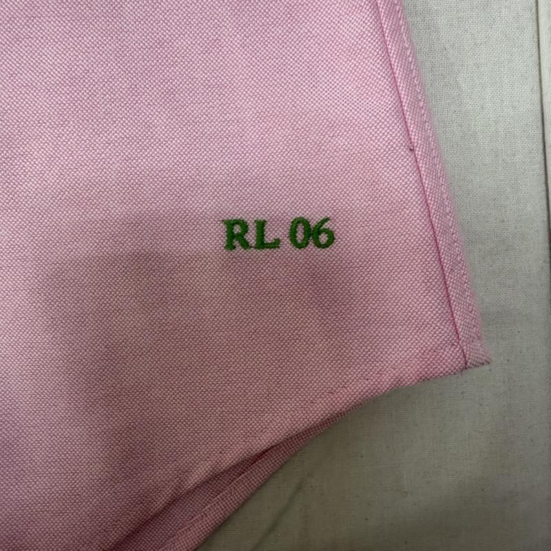 ラルフローレン RALPHLAUREN シャツ、ブラウス 長袖 ボタンダウン シャンブレーシャツ Clasic Fit Pink × green L ロゴ刺繍 L ロゴ、文字 桃 / ピンク / pink メンズ USED 古着 中古 50164012