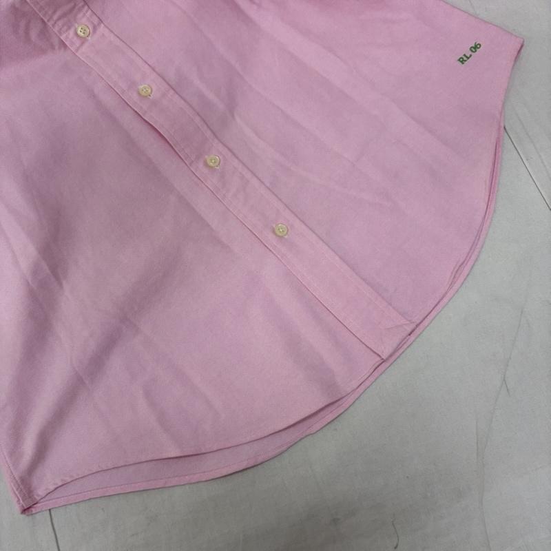 ラルフローレン RALPHLAUREN シャツ、ブラウス 長袖 ボタンダウン シャンブレーシャツ Clasic Fit Pink × green L ロゴ刺繍 L ロゴ、文字 桃 / ピンク / pink メンズ USED 古着 中古 50164012