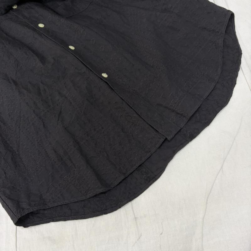 マニュアル アルファベット MANUAL ALPHABET シャツ、ブラウス 半袖 MA-S-732 BANDANA JQ LOOSE FIT BC SS SHT LOOSE FiIT 日本製 ジャガード素材 バンドカラー black 2 2 総柄 黒 / ブラック / black メンズ USED 古着 中古 50164014