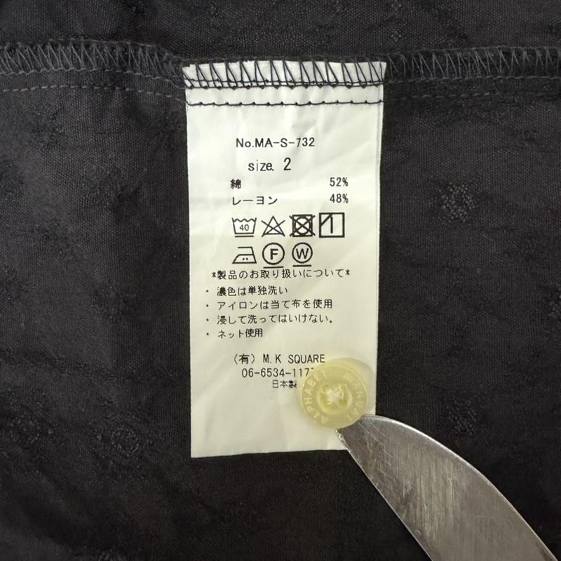 マニュアル アルファベット MANUAL ALPHABET シャツ、ブラウス 半袖 MA-S-732 BANDANA JQ LOOSE FIT BC SS SHT LOOSE FiIT 日本製 ジャガード素材 バンドカラー black 2 2 総柄 黒 / ブラック / black メンズ USED 古着 中古 50164014
