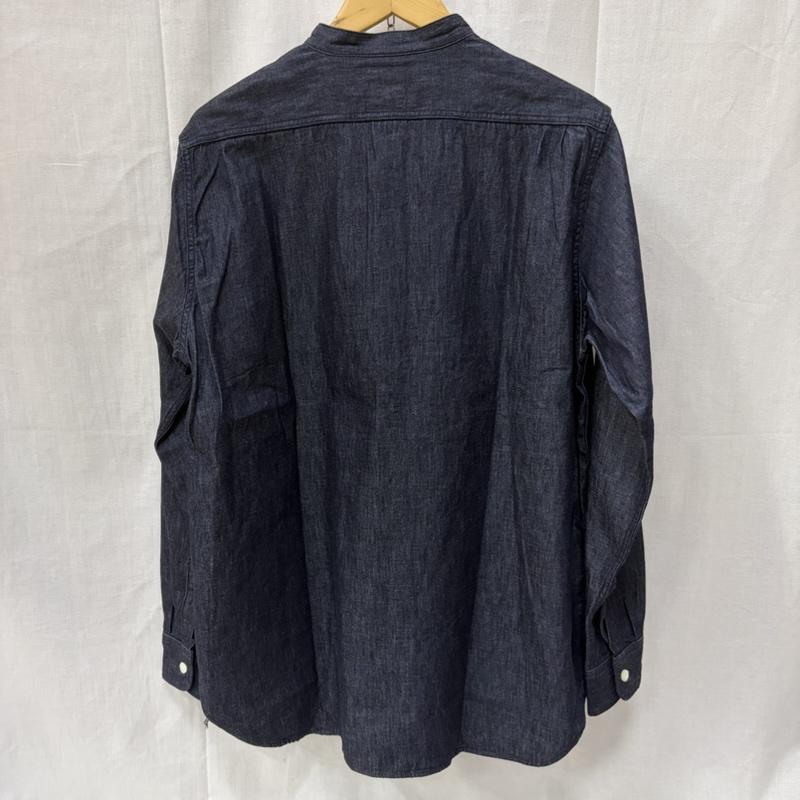エフオービーファクトリー FOB FACTORY シャツ、ブラウス 長袖 バンドカラーシャツ デニムシャツ 2 Indigo Navy 2 無地 紺 / ネイビー / navy X インディゴ / インディゴ / Indigo メンズ USED 古着 中古 50164016