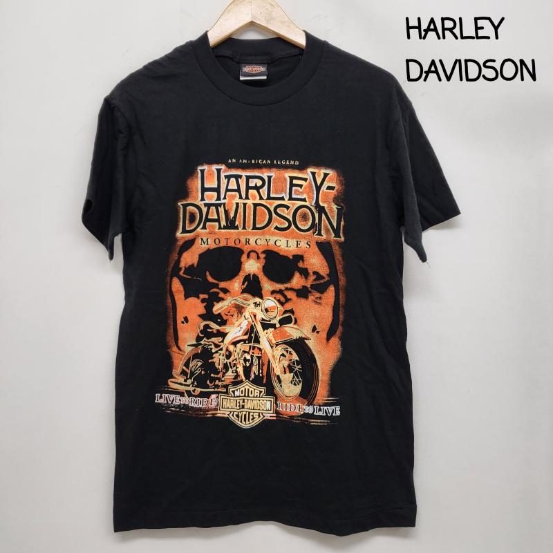 ハーレーダビッドソン Harley-Davidson Tシャツ 半袖 モーターサイクル バイクTシャツ ドクロ バイク M メンズ USED 古着 中古 50164018
