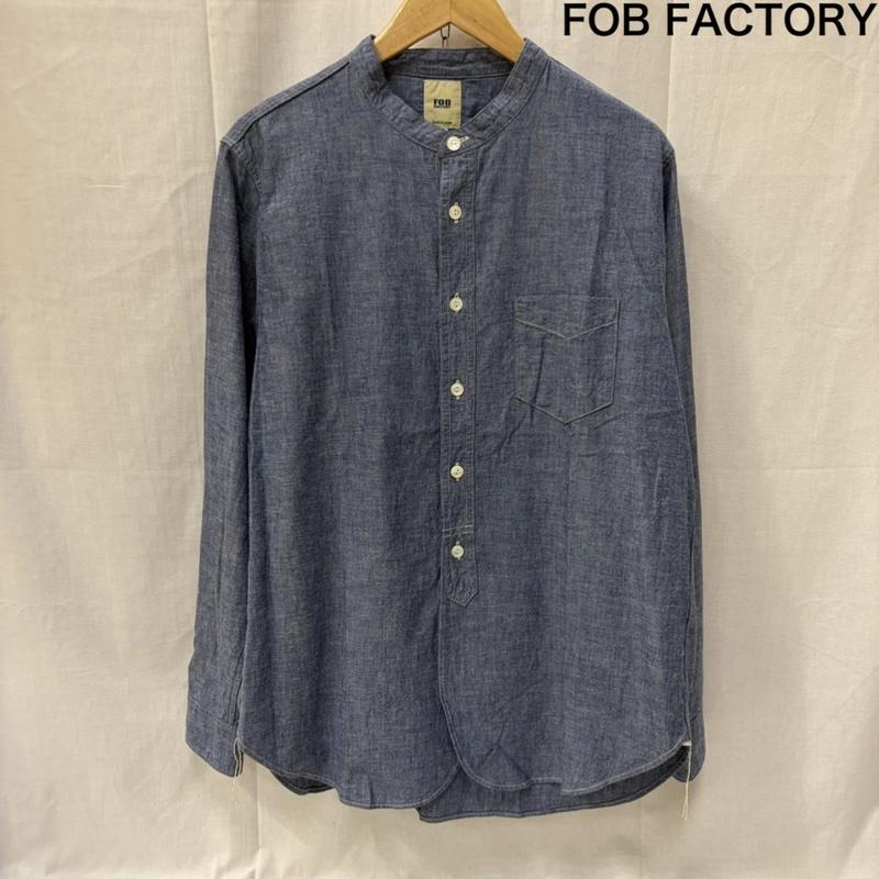エフオービーファクトリー FOB FACTORY シャツ、ブラウス 長袖 バンドカラー シャンブレーシャツ light blue 2 2 無地 水色 / ライトブルー / メンズ USED 古着 中古 50164020