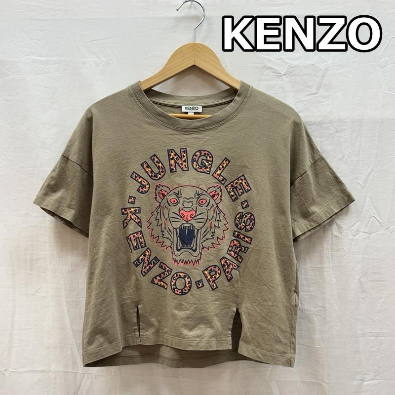 ケンゾー KENZO Tシャツ 半袖 JUNGLE タイガー グラフィック フロントスリット Tシャツ S レディース USED 古着 中古 50164023