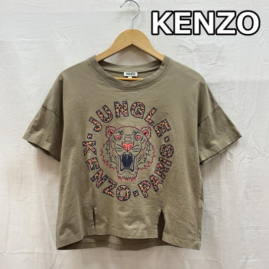 ケンゾー KENZO Tシャツ 半袖 JUNGLE タイガー グラフィック フロントスリット Tシャツ S レディース USED 古着 中古 50164023