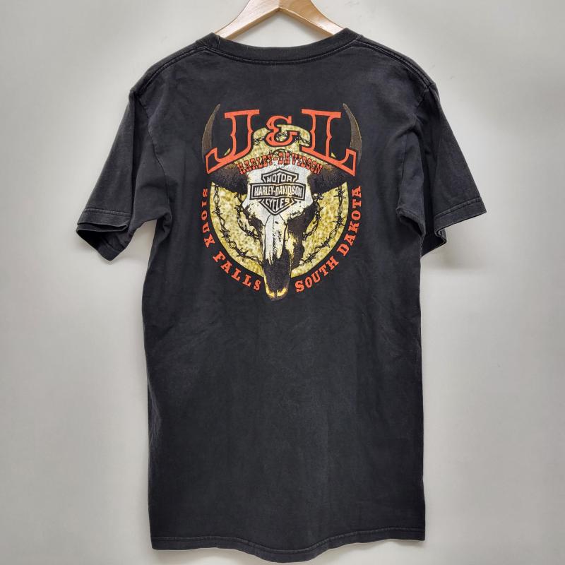 ハーレーダビッドソン Harley-Davidson Tシャツ 半袖 ヴィンテージ バイク J&Lロゴ ブラック 半袖 バイカー M 黒 / ブラック / black メンズ USED 古着 中古 50164029