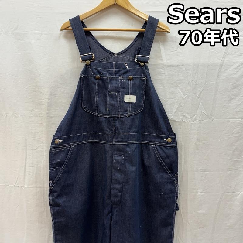 シアーズ SEARS サロペット・オーバーオール サロペット、オーバーオール 70年代 ビンテージ ユニオンチケット デニム オーバーオール つなぎ カットオフ - メンズ USED 古着 中古 50164036