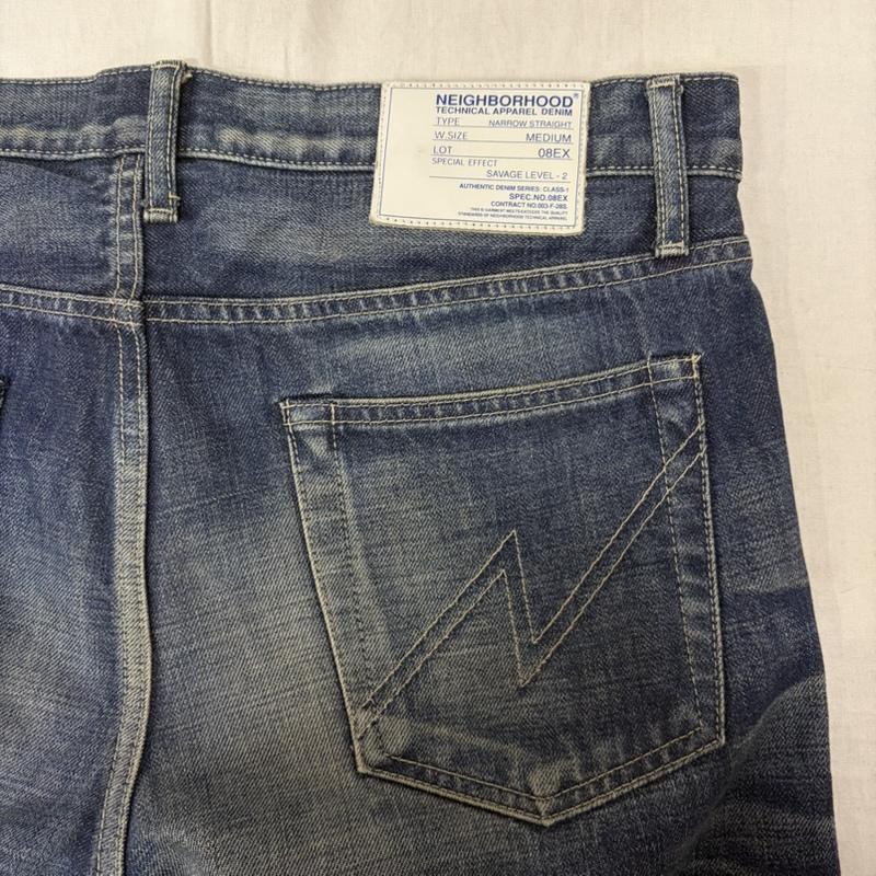 ネイバーフッド NEIGHBORHOOD パンツ デニム、ジーンズ 08EX SAVAGE LEVEL-2 NARROW STRAIGHT セルビッジ M Indigo M 無地 インディゴ / インディゴ / Indigo X 青 / ブルー / blue メンズ USED 古着 中古 50164043