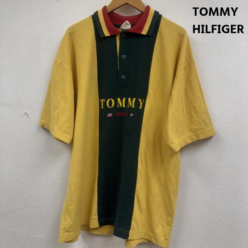 トミーヒルフィガー TOMMY HILFIGER ポロシャツ 半袖 カナダ製 90s バイカラー デザイン ポロシャツ XL 黄 / イエロー / yellow メンズ USED 古着 中古 50164046