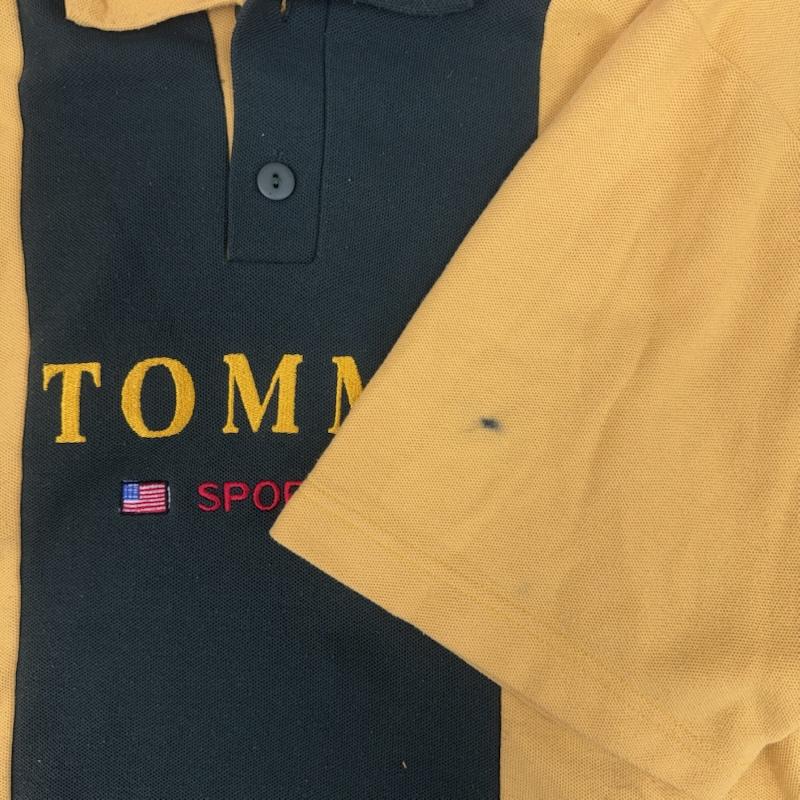 トミーヒルフィガー TOMMY HILFIGER ポロシャツ 半袖 カナダ製 90s バイカラー デザイン ポロシャツ XL 黄 / イエロー / yellow メンズ USED 古着 中古 50164046