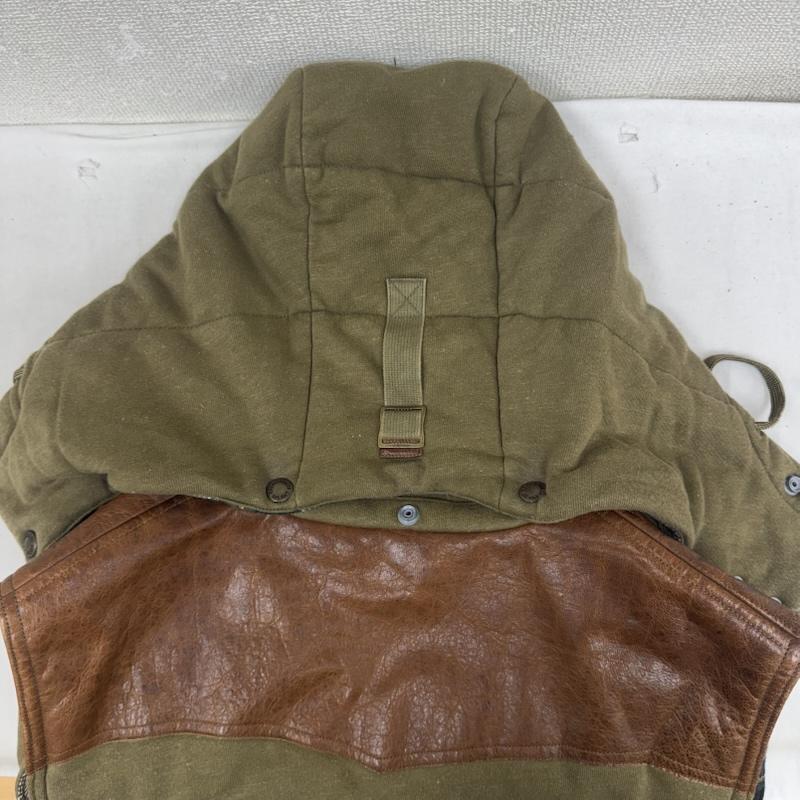 ラルフローレン RALPHLAUREN ベスト ベスト 90s レザー 切り替え やぎ革 ダウン ベスト L カーキオリーブ / カーキオリーブ / メンズ USED 古着 中古 50164050