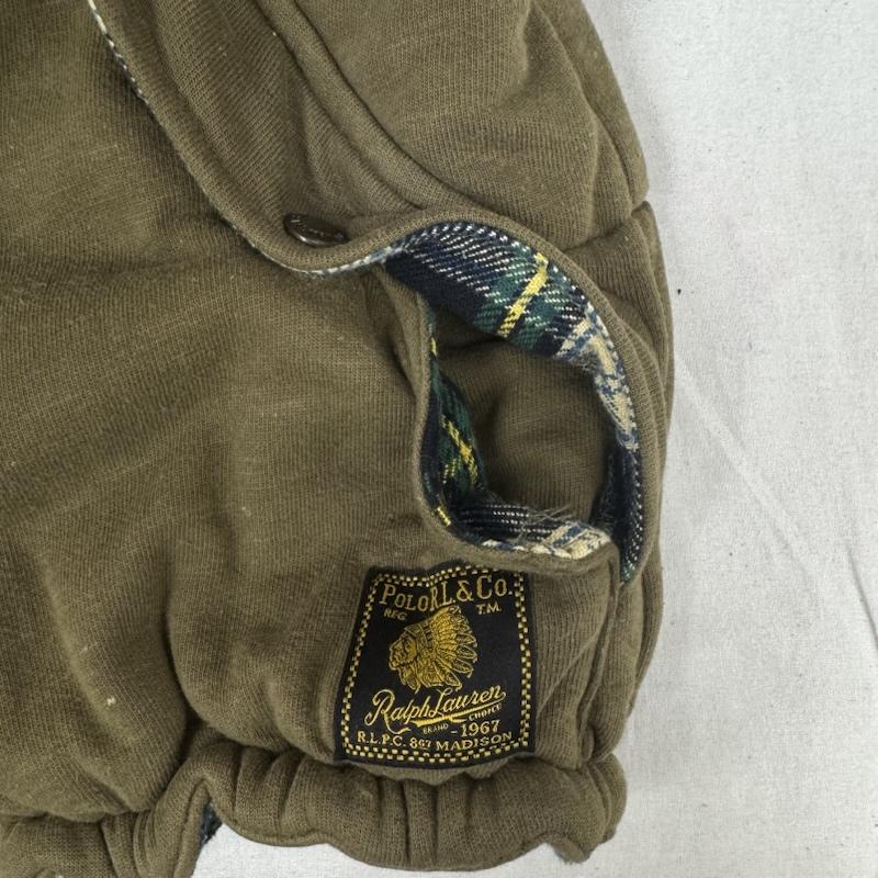 ラルフローレン RALPHLAUREN ベスト ベスト 90s レザー 切り替え やぎ革 ダウン ベスト L カーキオリーブ / カーキオリーブ / メンズ USED 古着 中古 50164050