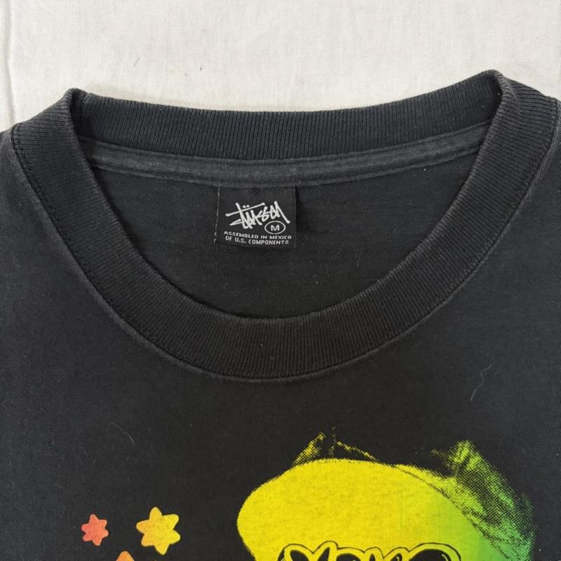 ステューシー STUSSY Tシャツ 半袖 STUSSY × YOKOHAMA CHAPTER 7th Anniversary ラスタカラー M Black M プリント 黒 / ブラック / black メンズ USED 古着 中古 50164051