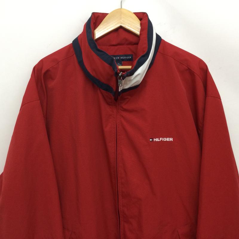 トミーヒルフィガー TOMMY HILFIGER ジャケット、上着 ジャンパー、ブルゾン ナイロンジャケット XXL フード収納型 胸ロゴ メッシュ裏地 399256 XXL ロゴ、文字 赤 / レッド / red メンズ USED 古着 中古 50164052