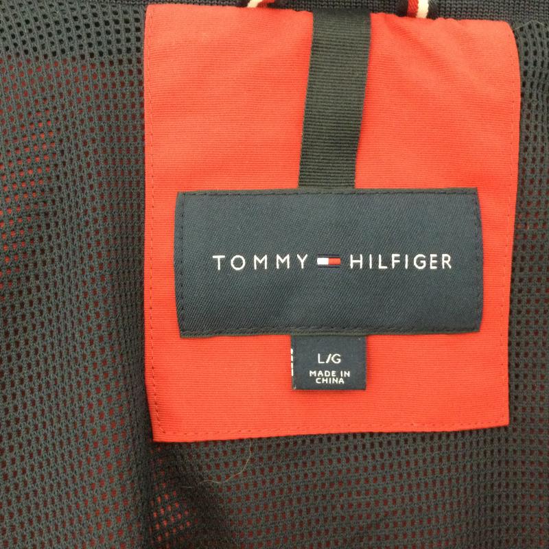 トミーヒルフィガー TOMMY HILFIGER ジャケット、上着 ダウンジャケット ナイロンジャケット フード収納型 襟ロゴプリント 裏地メッシュ 0213179 L ロゴ、文字 赤 / レッド / red メンズ USED 古着 中古 50164053