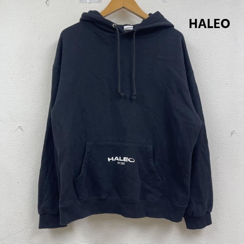 古着 USED パーカー 長袖 HALEO ロゴ バック プリント プルオーバー パーカー フーディー L 黒 / ブラック / black メンズ USED 古着 中古 50164061