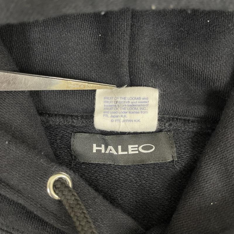 古着 USED パーカー 長袖 HALEO ロゴ バック プリント プルオーバー パーカー フーディー L 黒 / ブラック / black メンズ USED 古着 中古 50164061