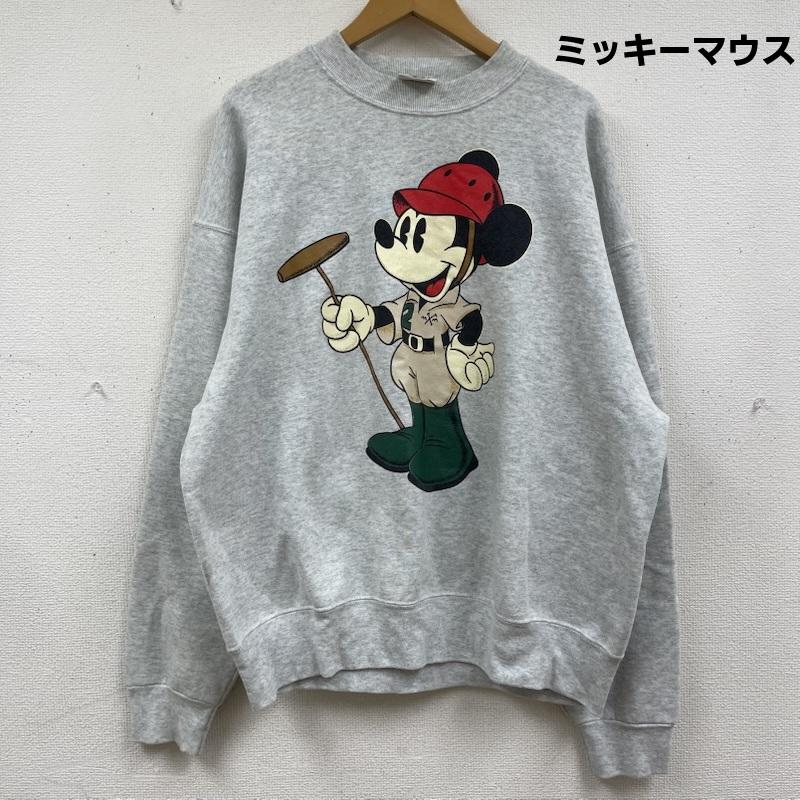 古着 USED トレーナー 長袖 ミッキーマウス プリント クルーネック スウェット トレーナー 灰 / グレー / gray メンズ USED 古着 中古 50164064