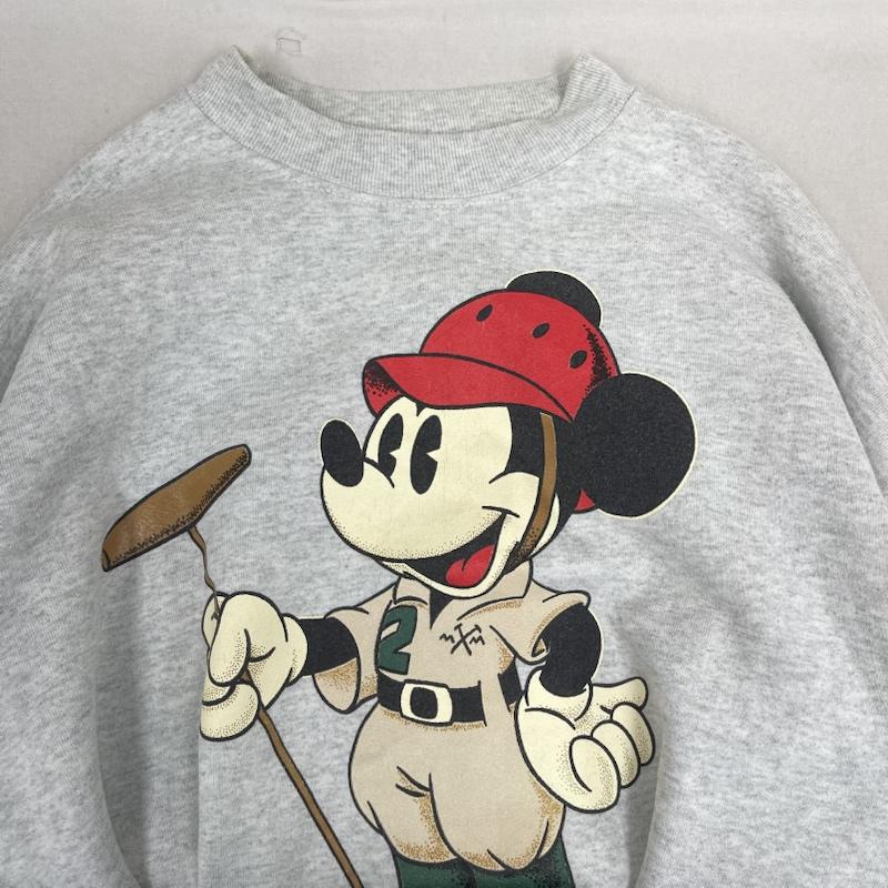 古着 USED トレーナー 長袖 ミッキーマウス プリント クルーネック スウェット トレーナー 灰 / グレー / gray メンズ USED 古着 中古 50164064