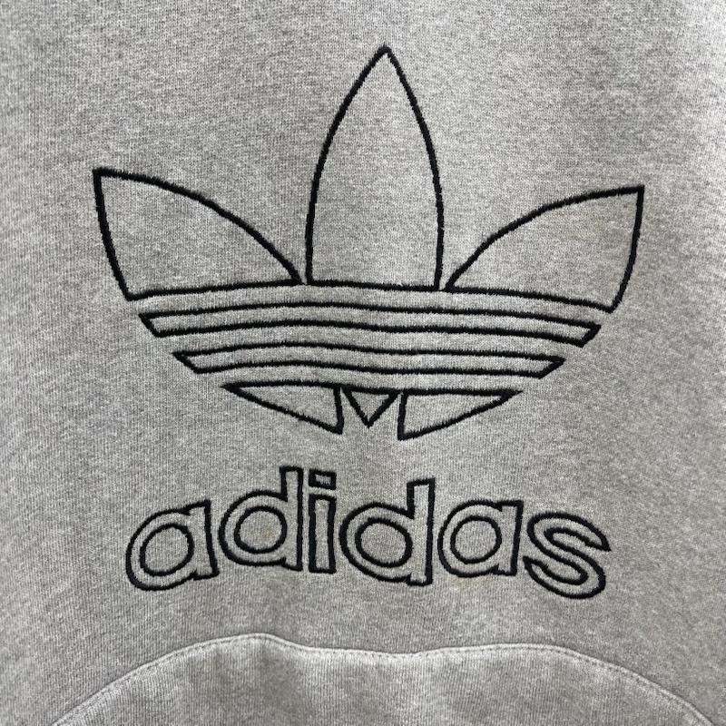 アディダス adidas パーカー 長袖 80s 90s 万国旗タグ ロゴ スウェット パーカー プルオーバー L 灰 / グレー / gray メンズ USED 古着 中古 50164069