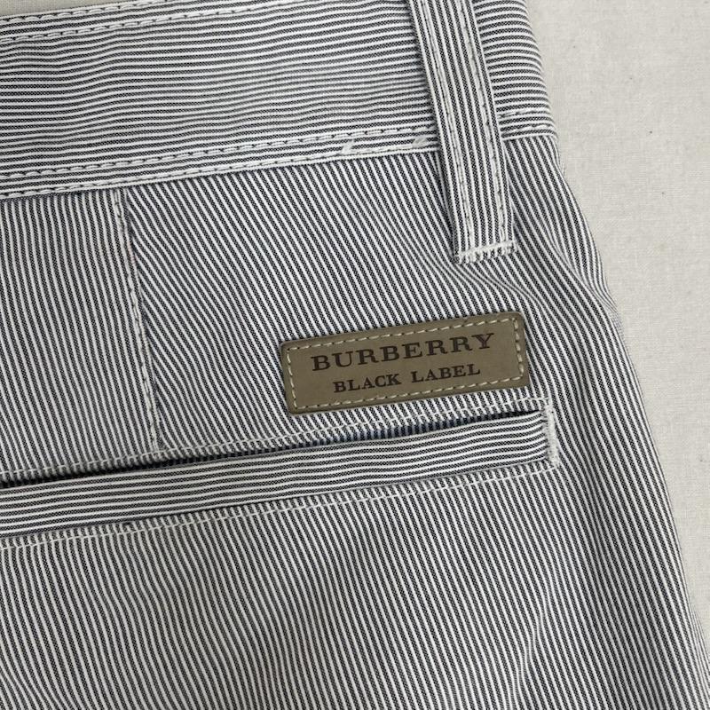 バーバリーブラックレーベル BURBERRY BLACK LABEL パンツ ショートパンツ ストライプ柄 ハーフ パンツ ショート パンツd1r90-527-29 水色 / ライトブルー / メンズ USED 古着 中古 50164075