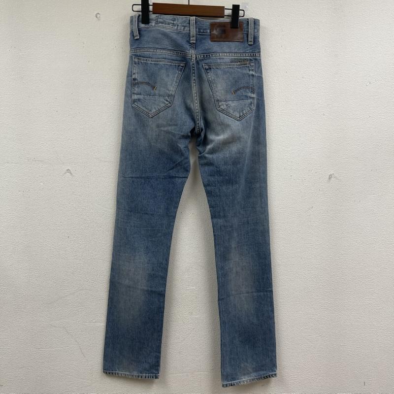 ジースターロゥ G-STAR RAW パンツ デニム、ジーンズ 3301 レザーパッチ ボタンフライ デニム パンツ 28インチ インディゴ / インディゴ / Indigo メンズ USED 古着 中古 50164076