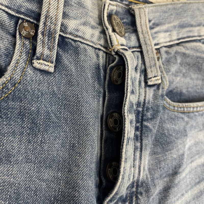 ジースターロゥ G-STAR RAW パンツ デニム、ジーンズ 3301 レザーパッチ ボタンフライ デニム パンツ 28インチ インディゴ / インディゴ / Indigo メンズ USED 古着 中古 50164076